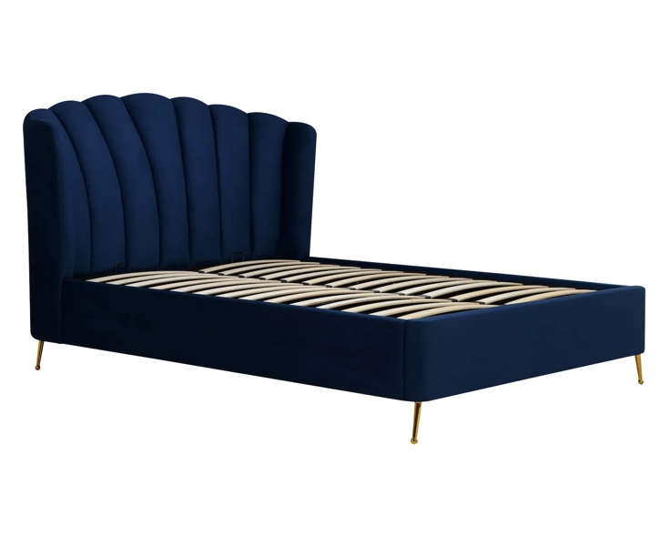 Como Blue Upholstered Ottoman Bed Frame